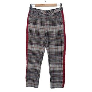 Free People Good Vibes Plaid Straight-Leg Pants Ankle Pants woman's Size 2